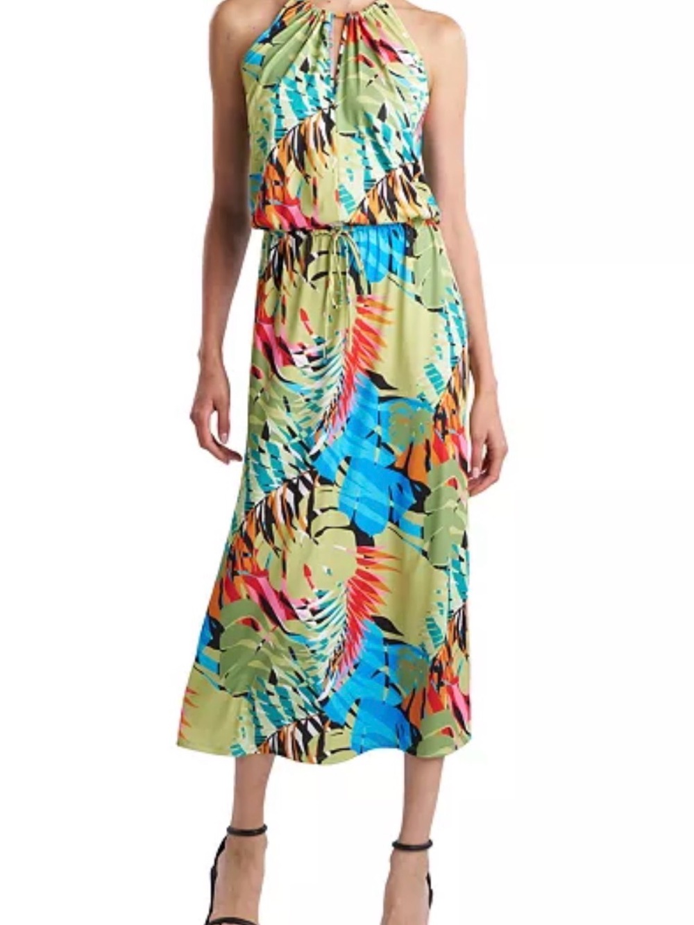 NWT oversized Natori Palm Tie Waist Dress Sz small